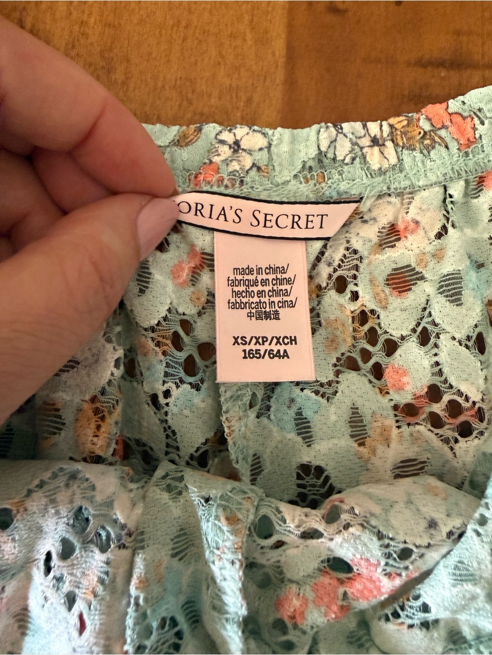 Victoria's Secret Lace Ruffle Shorts Trio - White, Mint Floral, Pink - Size XS - Picture 3 of 4